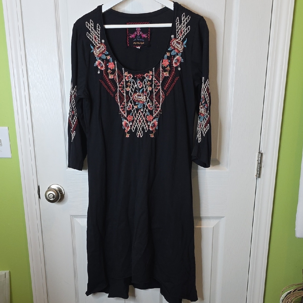 Johnny Was JW Los Angeles Vibrant Embroidered Dress, Women's Size Large